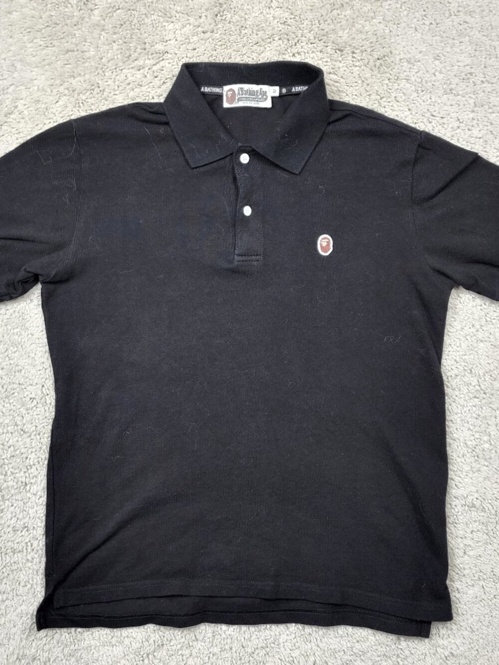 A Bathing Ape Polo Cotton Mens Size Medium M USA Logo Casual Fit Design Supreme